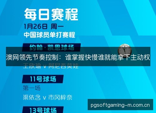 澳网领先节奏控制:谁掌握快慢谁就能拿下主动权 澳网领先节奏控制:谁掌握快慢谁就能拿下主动权